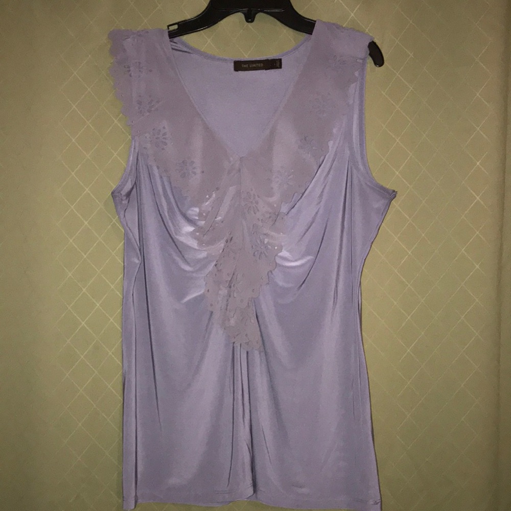 The Limited Purple Ruffle Tank Top
